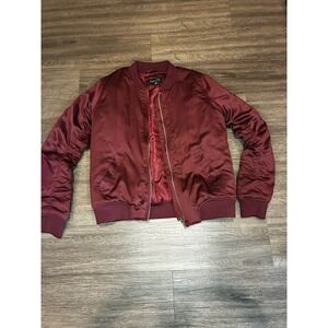Burgundy Rue21 MA-1 style bomber jacket